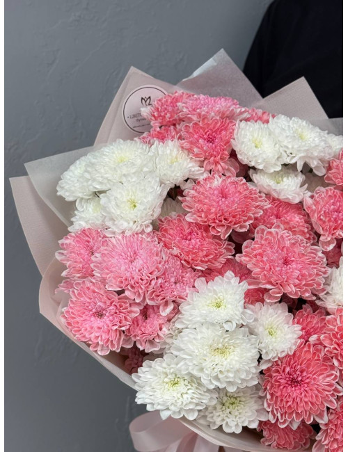 Купить Букет 9 хризантем по низким ценам в Уссурийске, заказ доставки цветов | Цветочный Рай