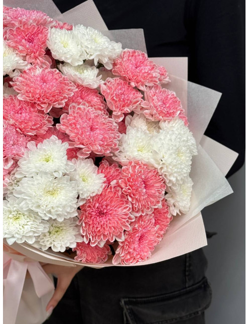 Купить Букет 9 хризантем по низким ценам в Уссурийске, заказ доставки цветов | Цветочный Рай