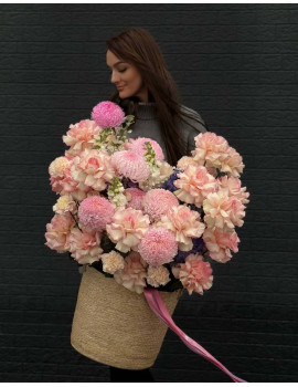 Композиция в корзине Сердце Амура