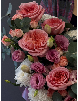 Композиция в корзине Пудровый ветер