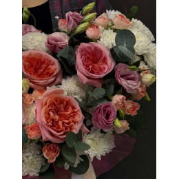 Композиция в корзине Пудровый ветер