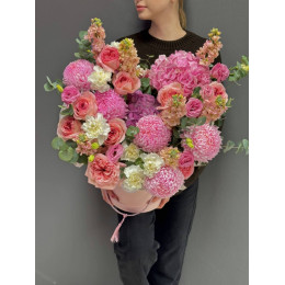 Композиция в коробке Розовый Фламинго