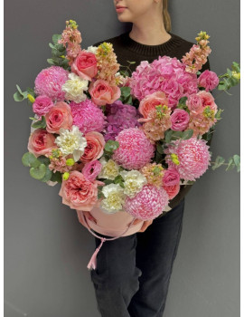 Композиция в коробке Розовый Фламинго