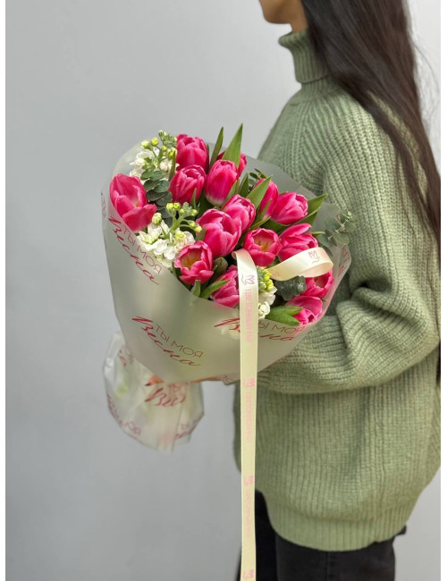 Купить Букет тюльпаны Ты моя весна по низким ценам в Уссурийске, заказ доставки цветов | Цветочный Рай